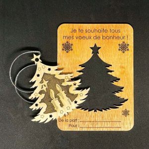 Carte boule de Noël SAPIN DE NOËL