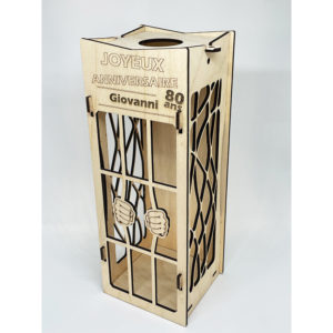 Porte-bouteille en bois gravé personnalisé