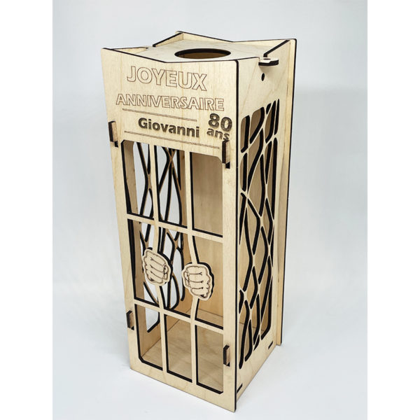 Porte-bouteille en bois gravé personnalisé