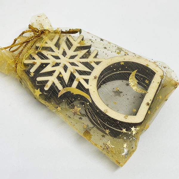 Anneaux porte-serviette Noël FLOCON DE NEIGE en lot de 6pces – Image 2