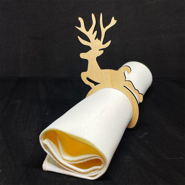 Anneaux porte-serviette Noël CERF en lot de 6pces