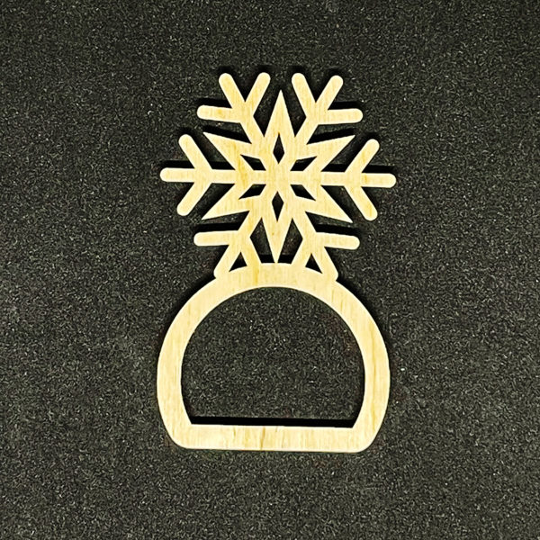 Anneaux porte-serviette Noël FLOCON DE NEIGE en lot de 6pces – Image 3